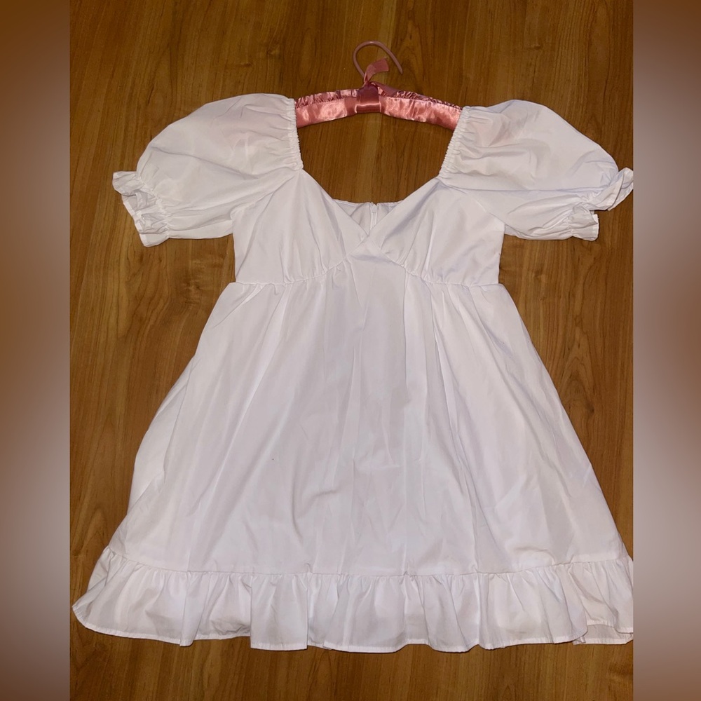 White Puff Sleeve Dress